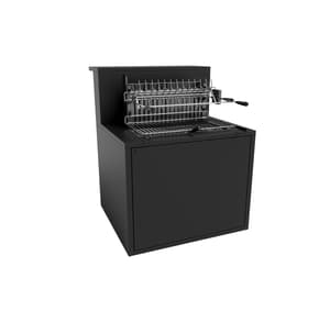 Module pour insert de barbecue au charbon de bois, acier noir