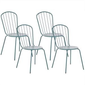 Lot de 4 chaises de jardin bleu clair CALVI