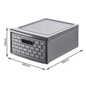 COUNTRY Schubladenbox 8.3l mit 1 Schub in Rattan-Optik, Kunststoff (PP) BPA-frei, anthrazit
