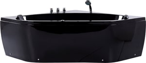 Whirlpool Badewanne schwarz Eckmodell mit LED 140 x 140 cm MEVES