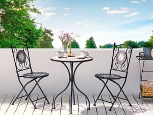 Tavolo da giardino in metallo nero 60 cm CARIATI