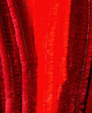 Filo di ciniglia, scovolino, filo piega per lavori manuali e per decorare, mix rosso, ø 9 mm x 50 cm, 12 pezzi
