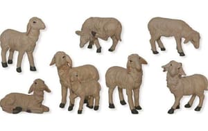 Figurines de crèche Moutons 7 pièces, 9-11 cm