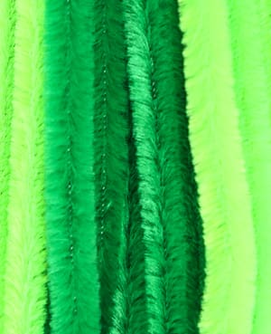 Chenilledraht, Pfeifenputzer Biegedraht für Bastelarbeiten und zum Dekorieren, Grün-Mix, ø 9  mm x 50 cm, 12 Stück