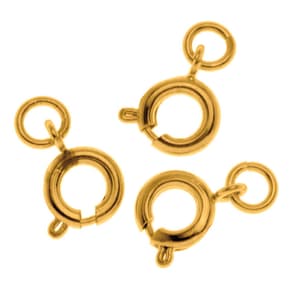 Chiusura ad anello 5pz 9mm color oro