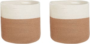 Set di 2 cesti cotone beige e bianco ARDESEN