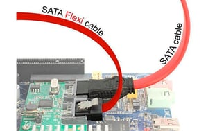 SATA3-Kabel rot, Clip, flexibel, 30 cm
