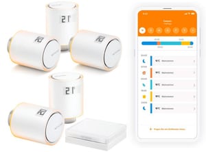 5x Smarte Heizkörperthermostate + Hub