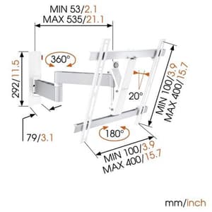 Wall 2245W Support mural blanc 32"-55"