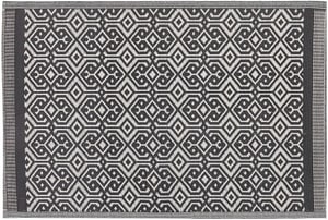 Outdoor Teppich schwarz 120 x 180 cm geometrisches Muster Kurzflor BARMER