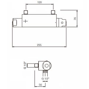 Mitigeur Thermostatique de douche Universal 120 mm