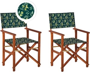 Set di 2 sedie in legno di acacia scuro olive CINE