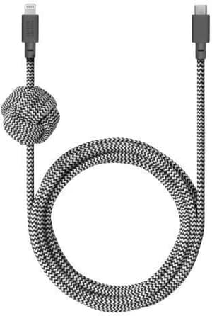 Stylisches 2 Meter langes USB-C zu Lightning-Kabel (Sync & Charge) mit gewichtetem Anker-Knoten und lebenslanger Garantie - Zebra