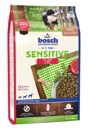 Agnello e riso Sensitive, 3 kg