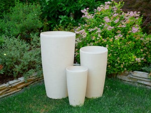 Set di 2 vasi polvere di pietra beige chiaro  23 cm ABDERA