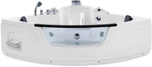 Whirlpool Badewanne weiss Eckmodell mit LED 200 x 140 cm MARTINICA
