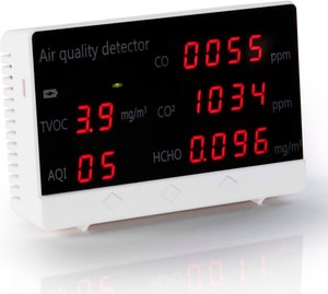 Misuratore della qualità dell'aria con funzione di misurazione CO2, HCHO, TVOC