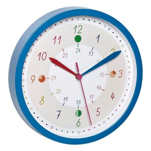 Orologio da parete Tick & Tack con orologio didattico blu