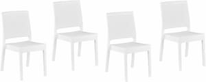 Lot de 4 chaises de jardin blanches FOSSANO