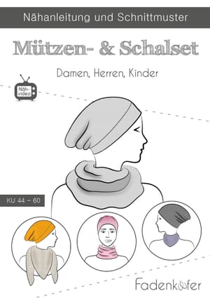 Papierschnittmuster Mützen-Schal-Set