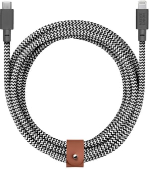 Modisches USB-C zu Lightning-Kabel (Sync & Charge) und lebenslanger Garantie mit 3.0 Meter Länge - Zebra