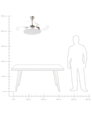 Deckenventilator mit Licht silber / transparent IBAR