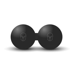 Double balle de massage en ébonite Ø 6cm | Noir