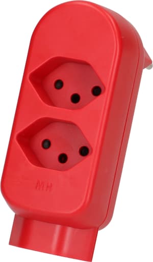 Multi adaptateur maxADAPTturn 2+1x type 13 rouge rotatif BS
