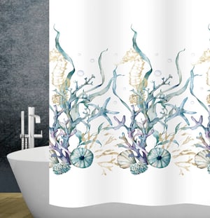 Rideau de douche textile Marina 180 x 200 cm