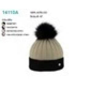 Berretto con pompon, beige-nero taglia 57