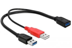 USB 3.0-Y-Kabel USB A - USB A 0.3 m