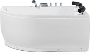Whirlpool Badewanne weiss Eckmodell mit LED  links 160 x 113 cm PARADISO