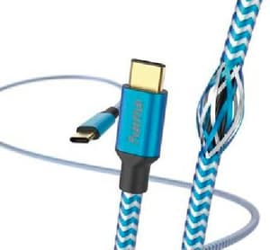 Reflective, USB-C - USB-C, 1,5 m, Nylon, Blau