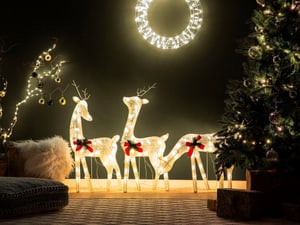 Outdoor Weihnachtsbeleuchtung LED weiss Rentiere 92 cm ANGELI