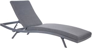 Chaise longue en aluminium gris foncé AMELIA