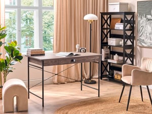 Set di mobili da ufficio legno scuro e nero FOSTER/CASCO