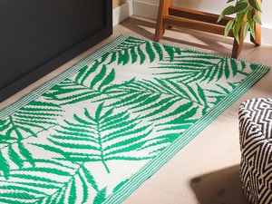 Outdoor Teppich grün 60 x 105 cm Palmenmuster KOTA