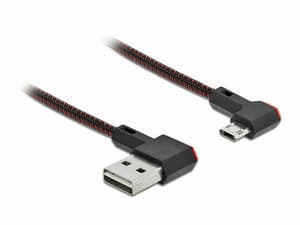 USB 2.0-Kabel EASY USB, gewinkelt USB A - Micro-USB B 0.2 m