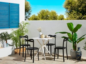 Gartenmöbel Set Kunststoff weiss / schwarz 4-Sitzer SERSALE / CAMOGLI