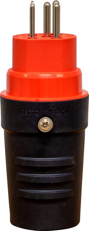Stecker T15, 230V/400V/10A, rot/schwarz, IP55