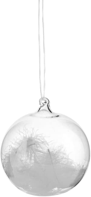 Weihnachtskugel Feder D: 9 cm, Glas