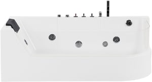 Whirlpool Badewanne weiss Eckmodell mit LED 170 x 80 cm ACUARIO