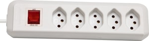 Prolongateur multiprise avec interrupteur 5 prises blanc 1,5m H05VV-F 3G1,0 *CH*