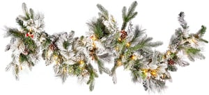 Festone natalizio innevato LED 180 cm WHITEHORN