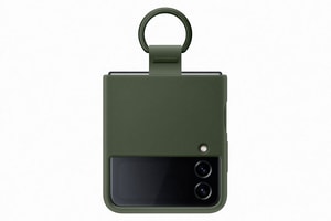 Galaxy Z Flip4 Silicone Cover with Ring - Khaki