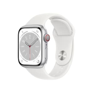 Watch Series 8 GPS 45mm Silver Aluminium Case with White Sport Band - Regular