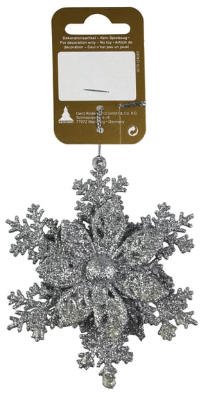 Flocon de neige design floral, argent