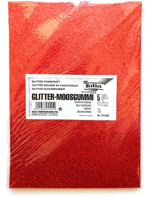 Moosgummi-Set Glitter 5 Stück, Rot