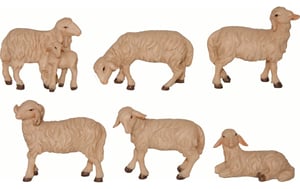 Figurines de crèche, troupeau de moutons 5 cm