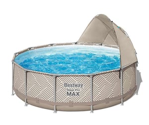 Steel Pro MAX Frame Pool Komplett-Set mit Sonnenschutzdach Ø 396x107cm